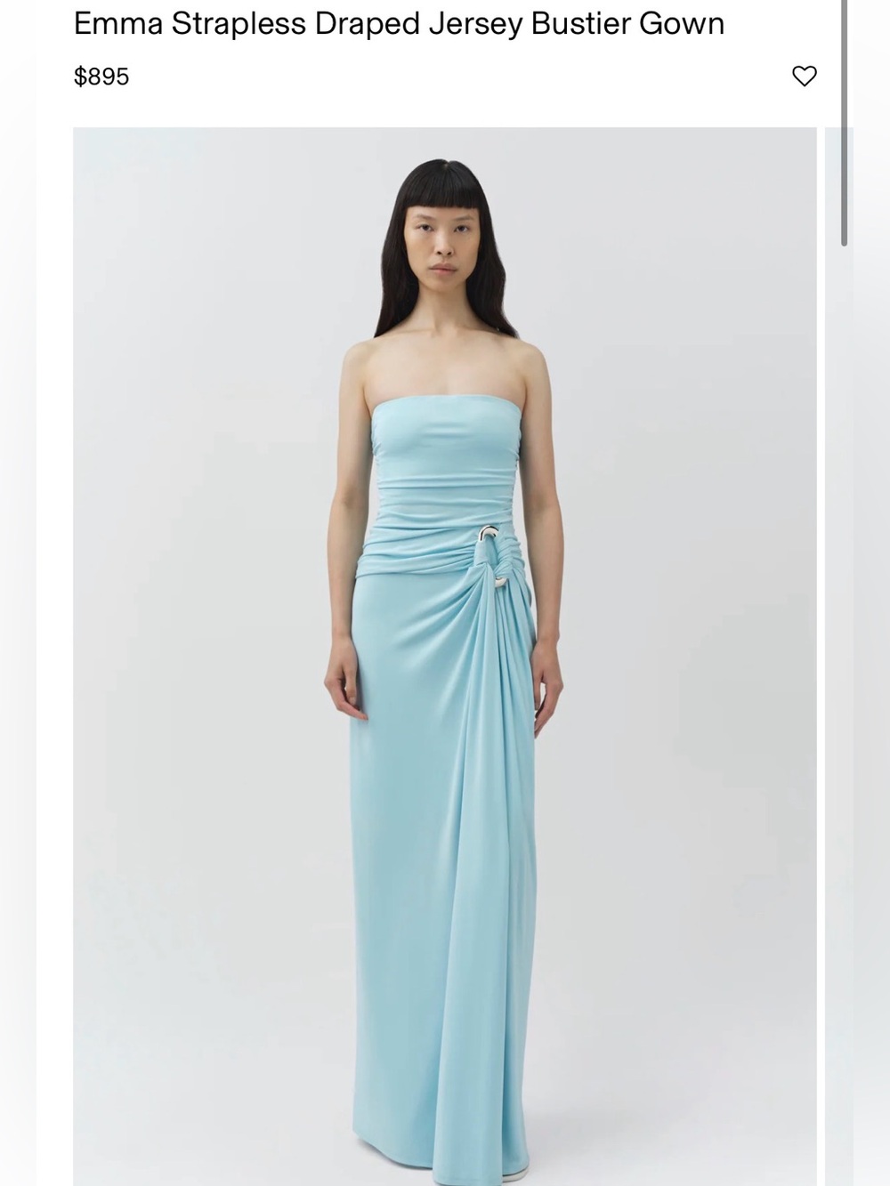 SIMKHAI Emma Strapless Draped Jersey Bustier Gown
